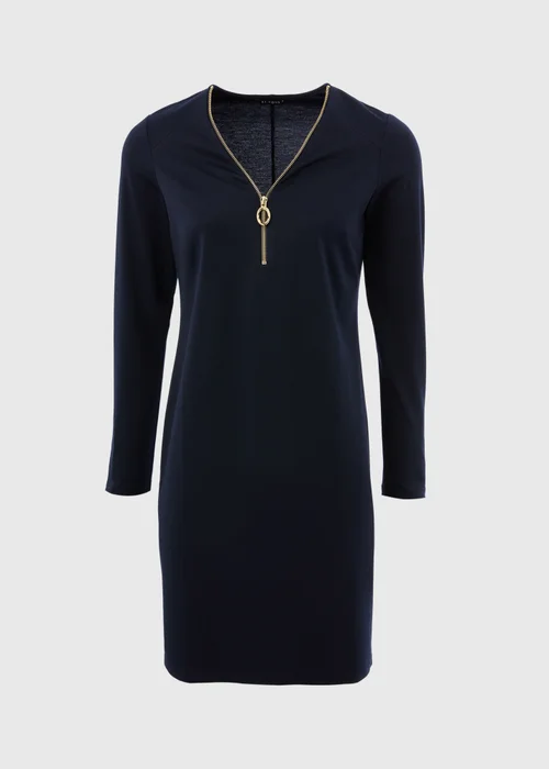 Et Vous Navy Knee Length Jersey Dress - 8 Image 4