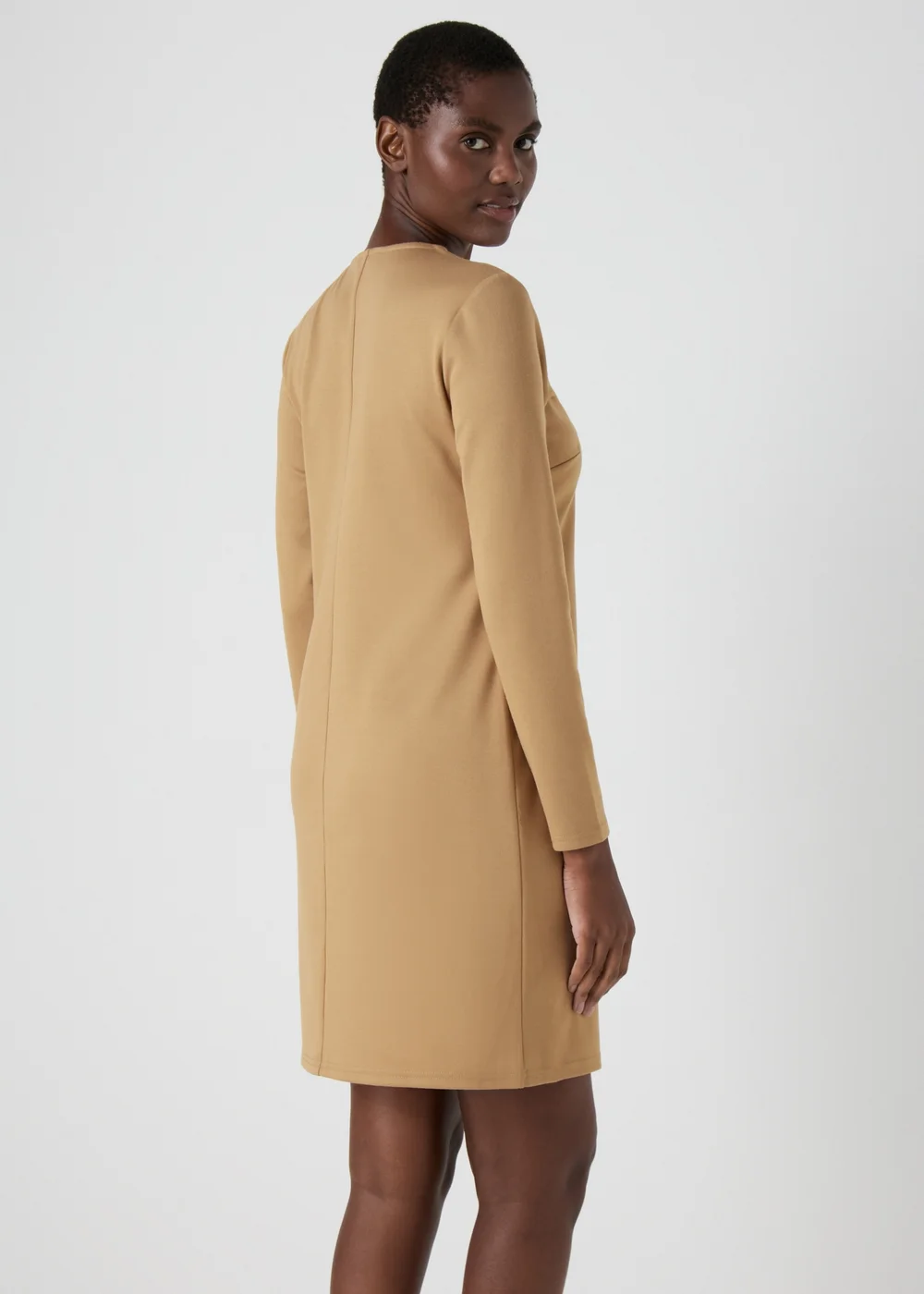 Et Vous Camel Knee Length Jersey Dress - 8 Image 2