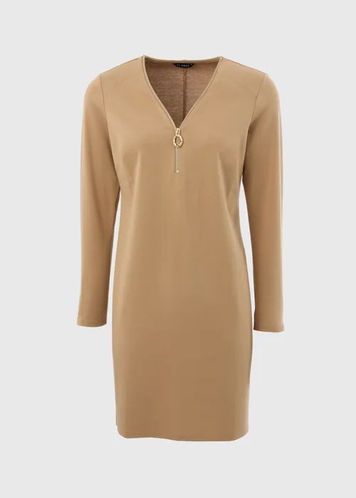 Et Vous Camel Knee Length Jersey Dress - 8 Image 4