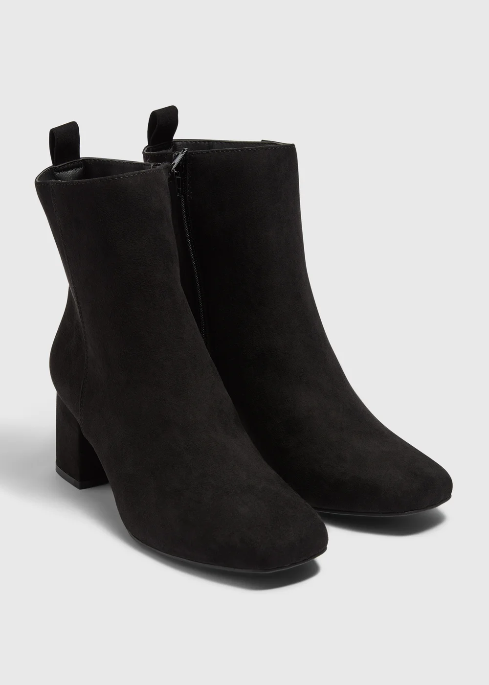 Black Wide Fit Block Heel Boots - Size 3 Image 1