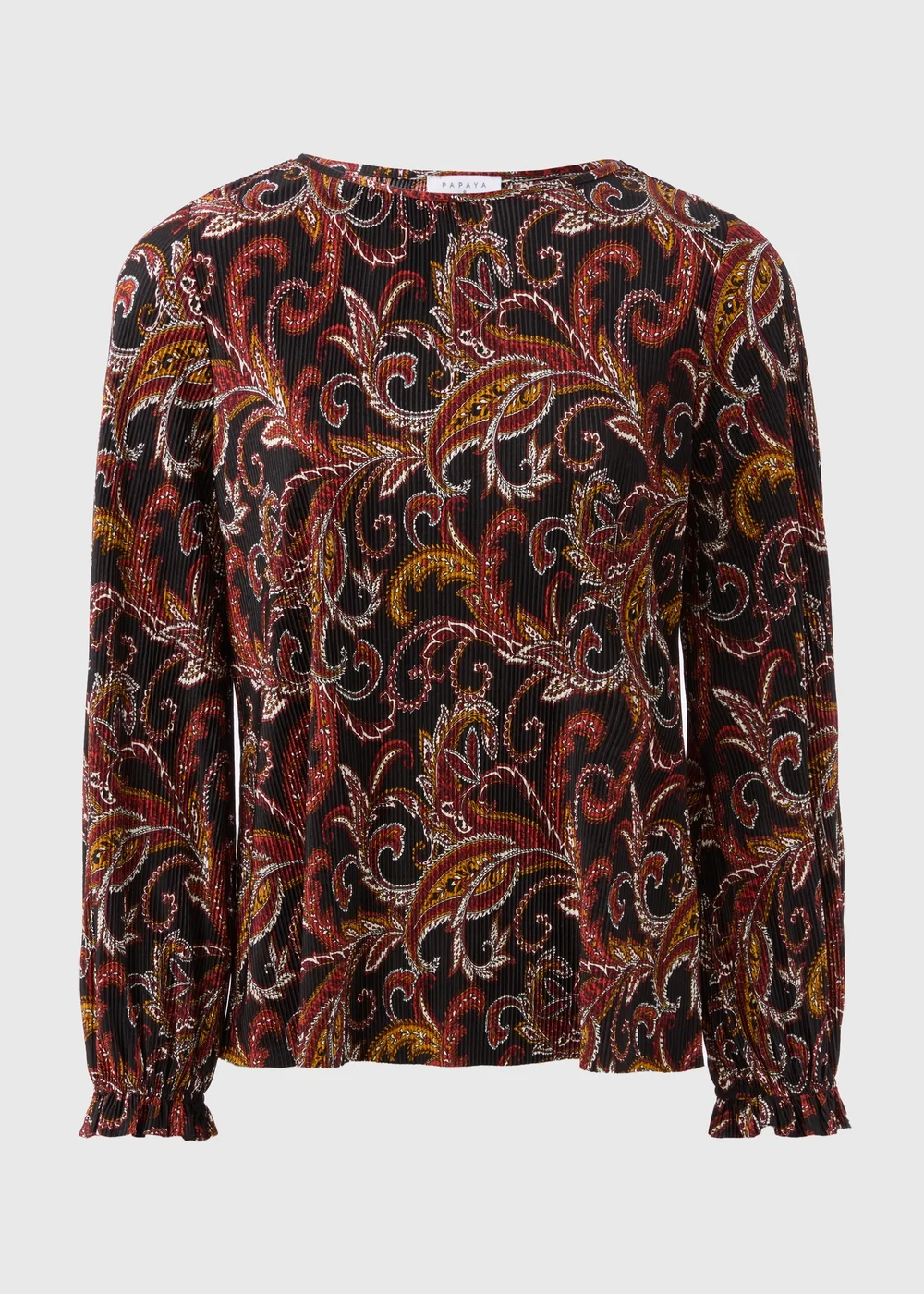 Black Paisley Plisse Top - 8 Image 4