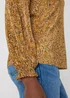 Mustard Paisley Plisse Top - Size 8 Image 3