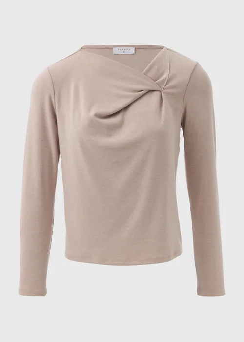 Beige Twist Neck Top - 8 Image 5
