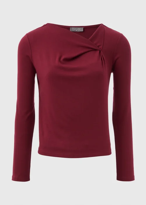 Burgundy Twist Neck Top - 8 Image 4