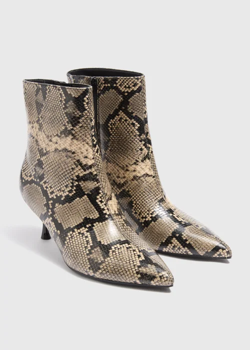Snake Point Heeled Ankle Boot - 3 Image 1