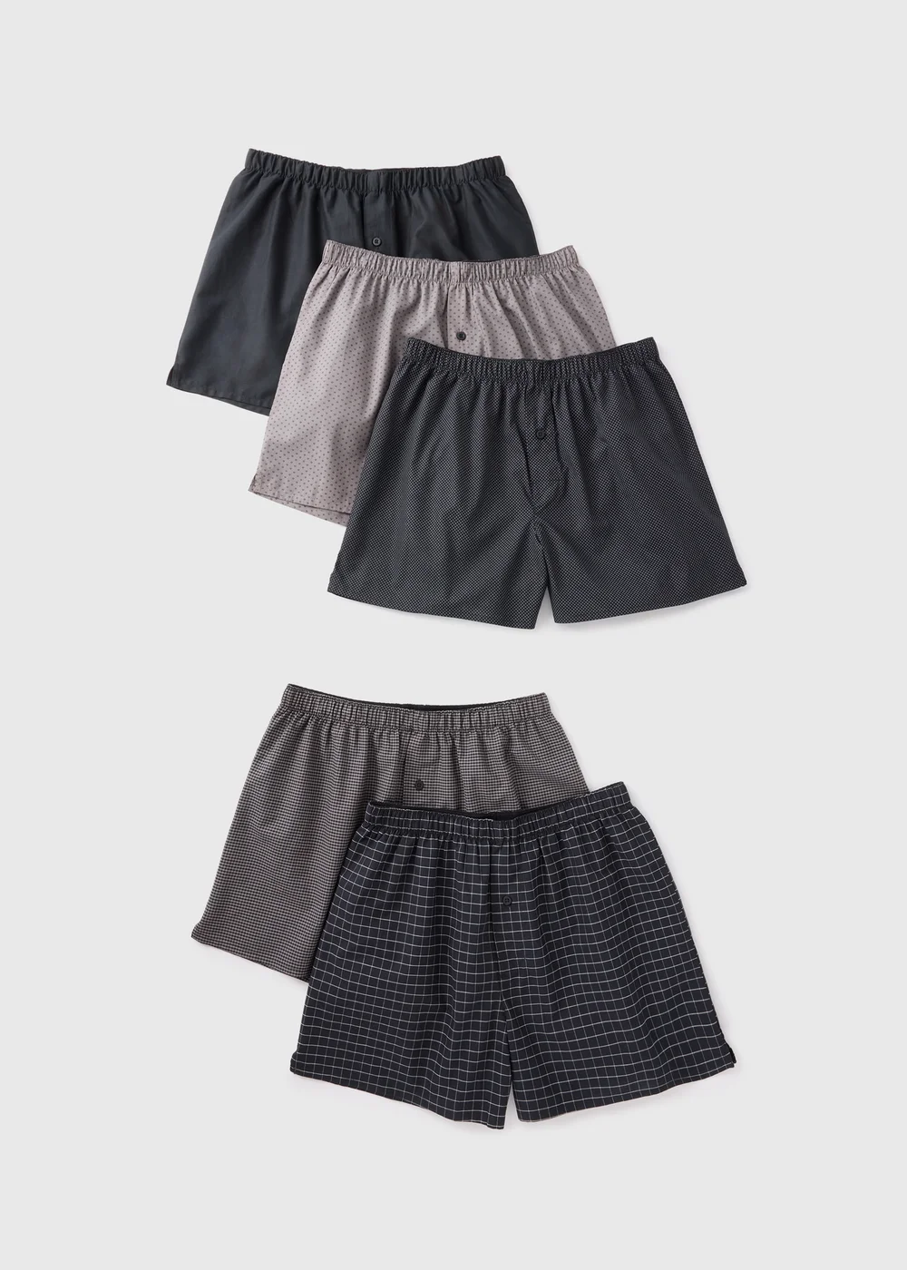 5 Pack Black Patterned Boxers - S Image 1