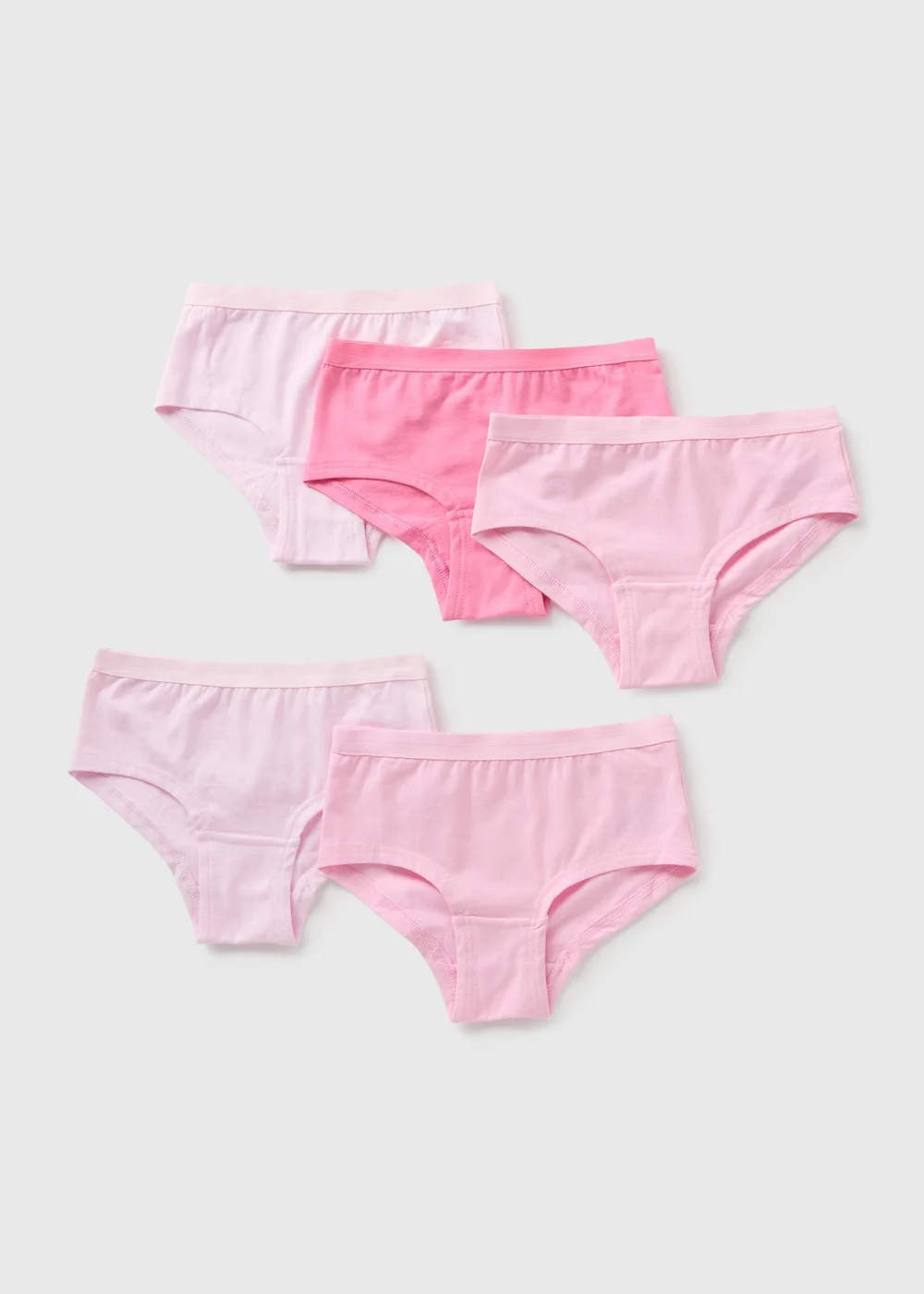 5 Pack Girls Pink Hipsters - 6-7 Yrs Image 1