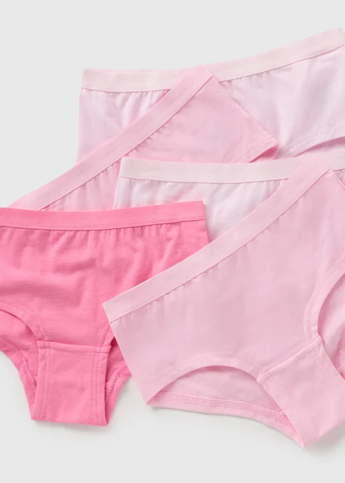 5 Pack Girls Pink Hipsters - 6-7 Yrs Image 2