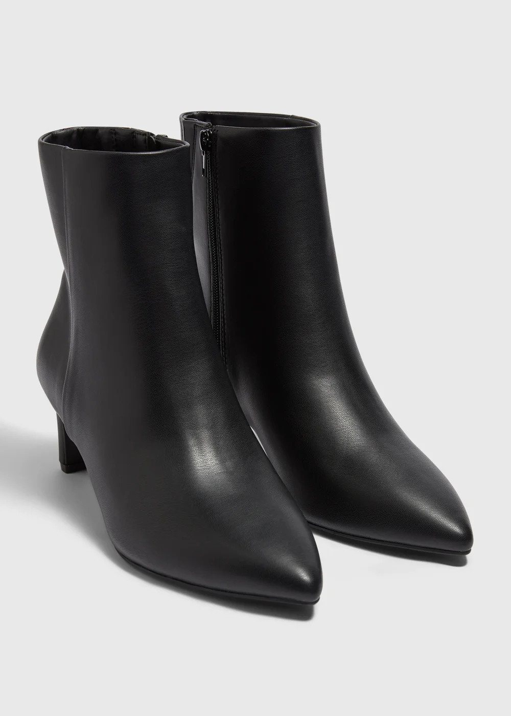 Black Wide Fit Heeled Ankle Boots - 3 Image 1