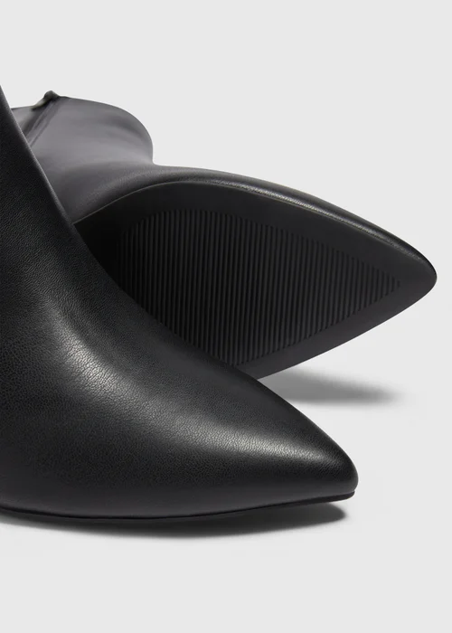 Black Wide Fit Heeled Ankle Boots - 3 Image 2