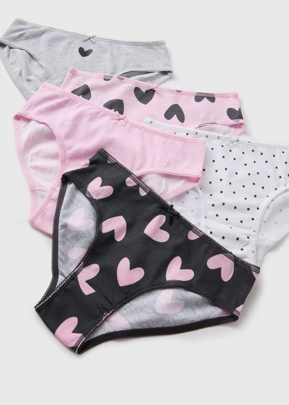 5 Pack Girls Pink Heart Knickers (2-11yrs) - 2-3 Yrs Image 2
