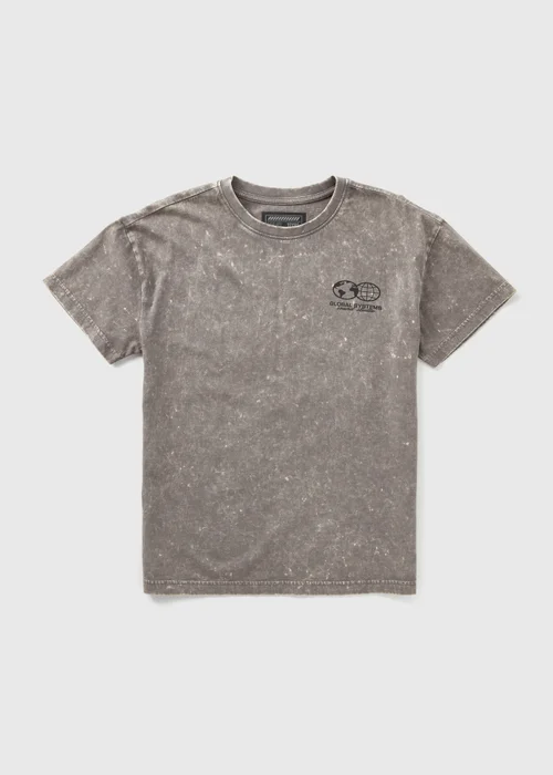 Boys Grey Acid Wash T-Shirt (7-15yrs) - 7 Yrs Image 1