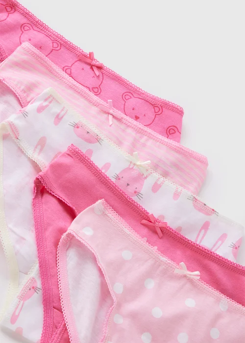 5 Pack Girls Pink Animal Knickers (2-13yrs) - 2-3 Yrs Image 2