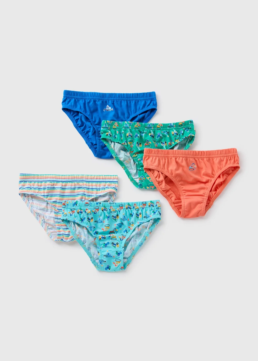 5 Pack Boys Blue Transport Briefs (2-10yrs) - Age 2 - 3 Years Image 1