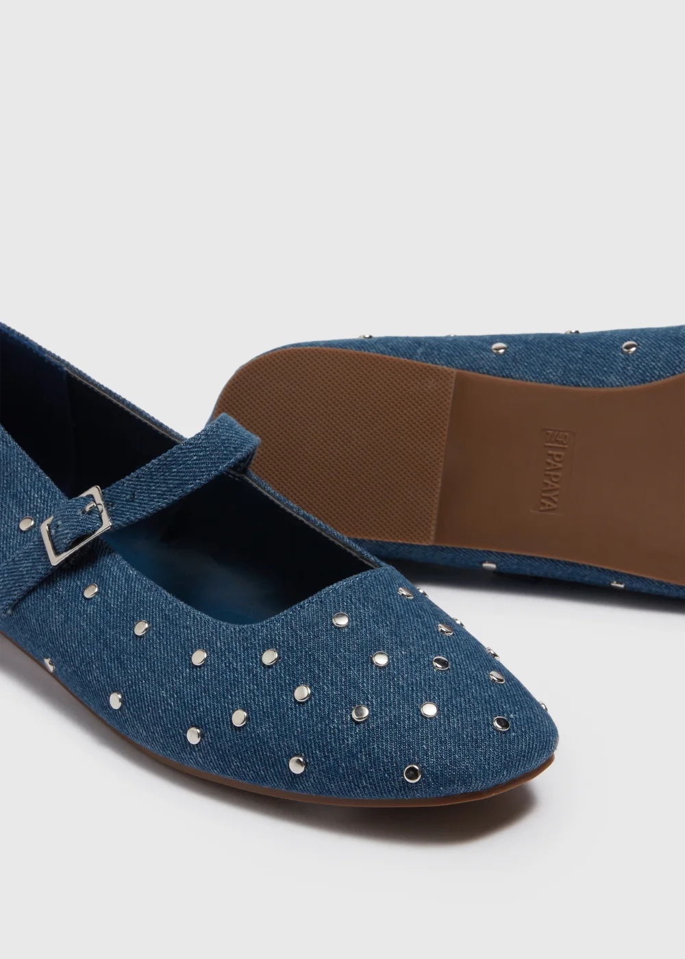 Denim Stud Mary Janes - 6 Image 2