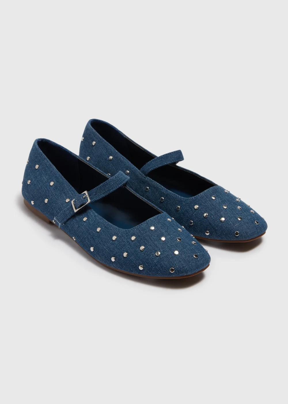 Denim Stud Mary Janes - 6 Image 1