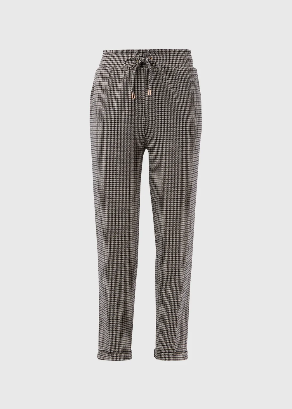 Et Vous Brown Dogtooth Ponte Paperbag Trousers - 8 Image 1