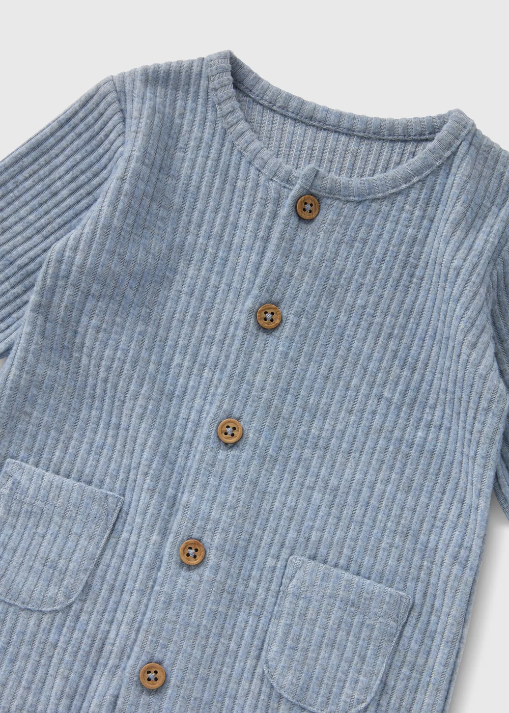 Blue Ribbed Romper (Newborn-23mths) - 0-3 months Image 2