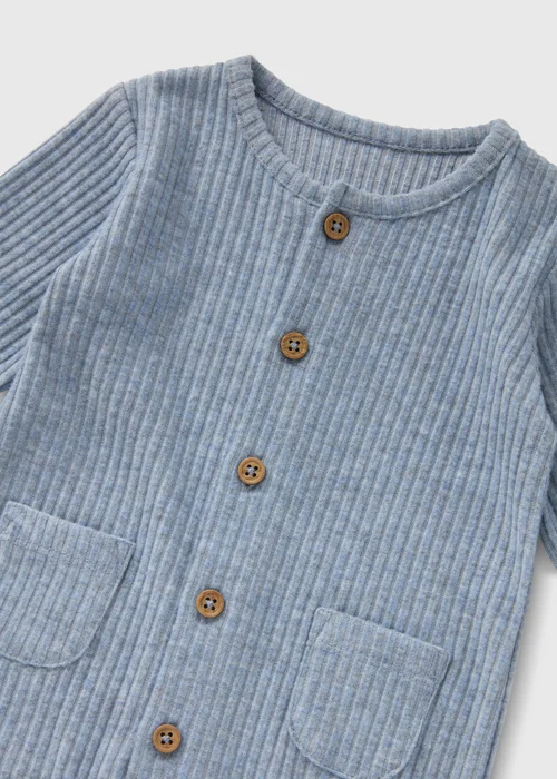 Blue Ribbed Romper (Newborn-23mths) - 0-3 months Image 2
