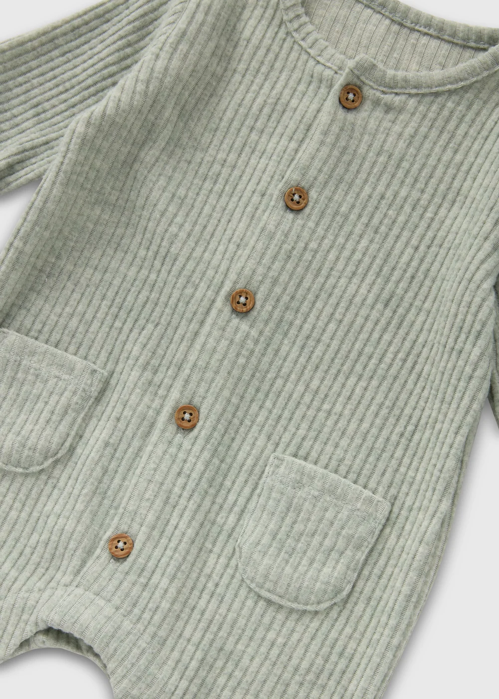 Sage Ribbed Romper (Newborn-23mths) - 0-3 months Image 2
