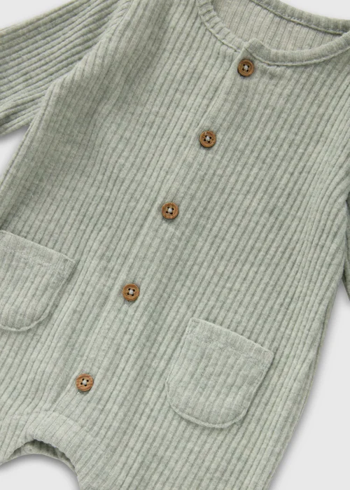 Sage Ribbed Romper (Newborn-23mths) - 0-3 months Image 2