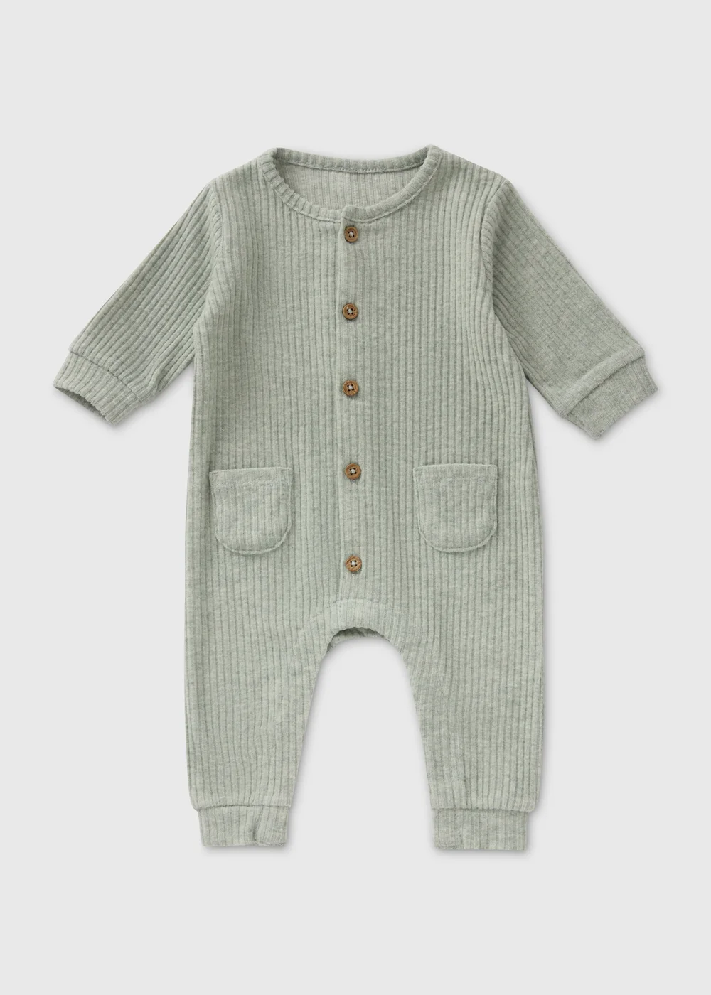 Sage Ribbed Romper (Newborn-23mths) - 0-3 months Image 1