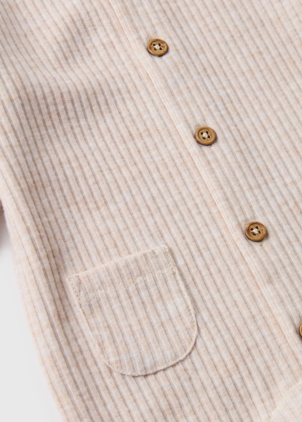 Beige Ribbed Romper (Newborn-23mths) - 0-3 months Image 2