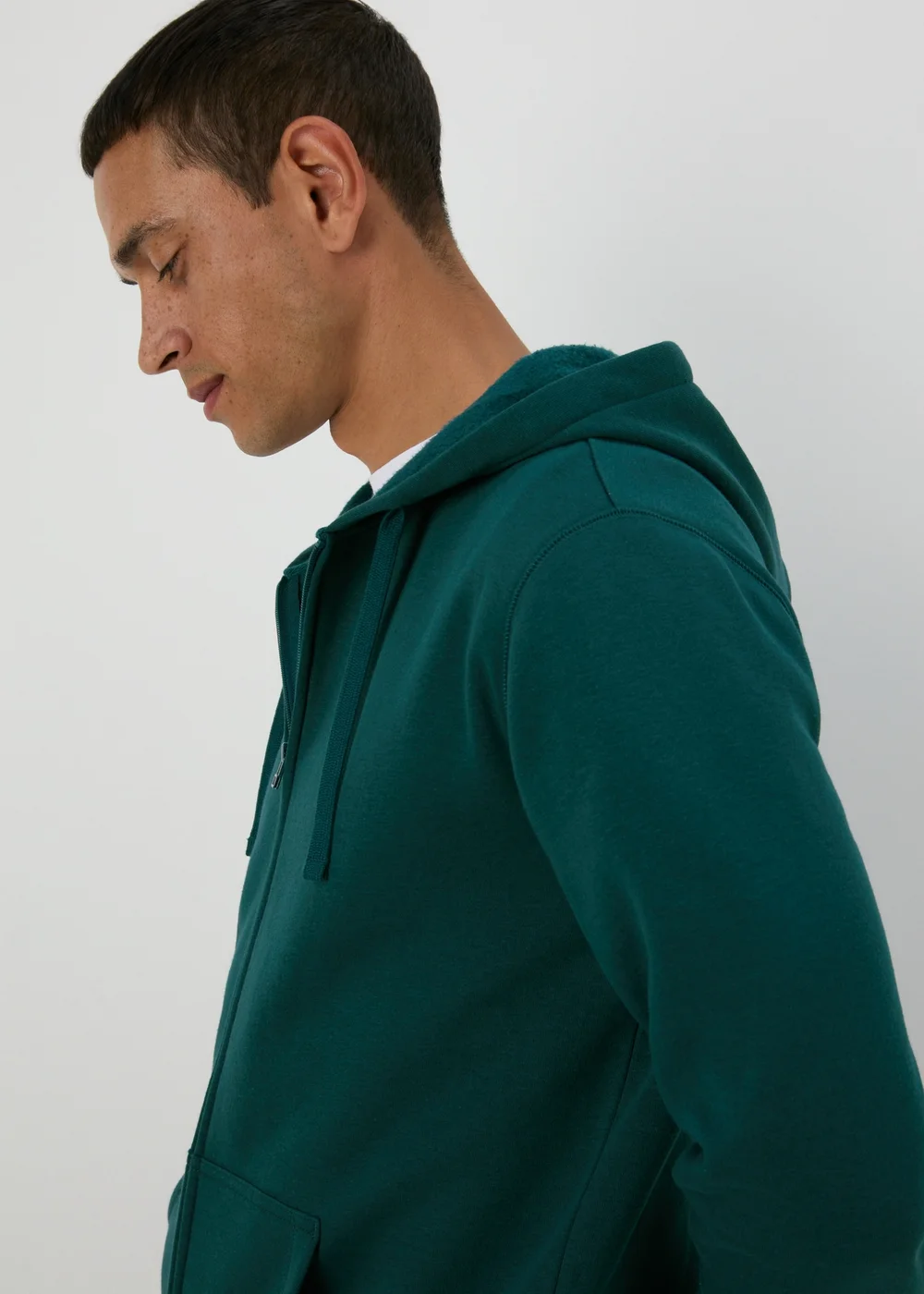 Green Essential Zip Hoodie - S Image 3