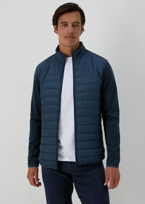 Navy Zip Up Padded Jacket - S Image 1