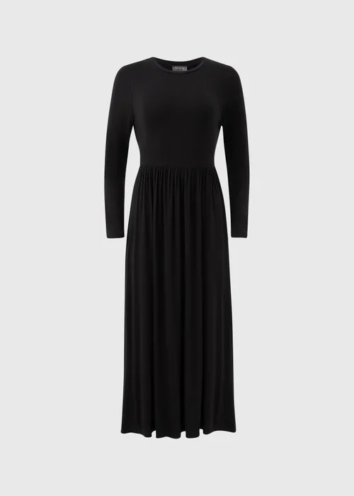 Black Long Sleeve Midi Dress - 8 Image 5