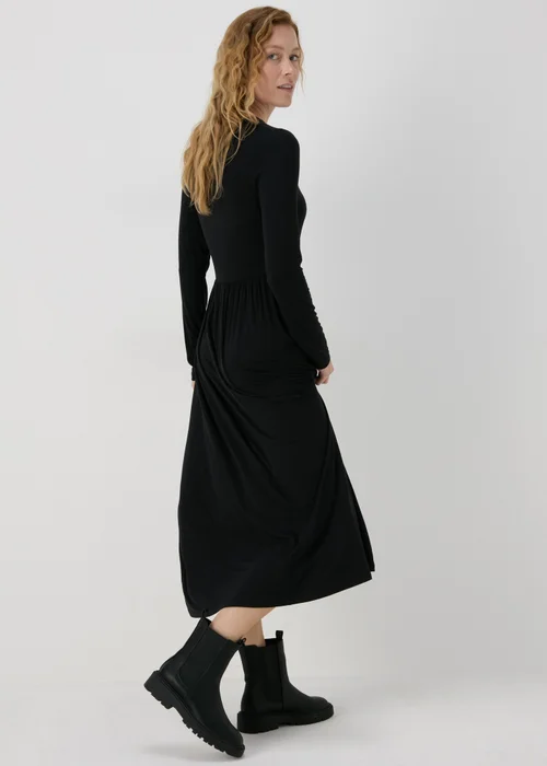 Black Long Sleeve Midi Dress - 8 Image 2