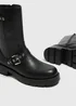 Black Biker Boots - Size 3 Image 2