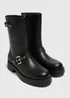 Black Biker Boots - Size 3 Image 1