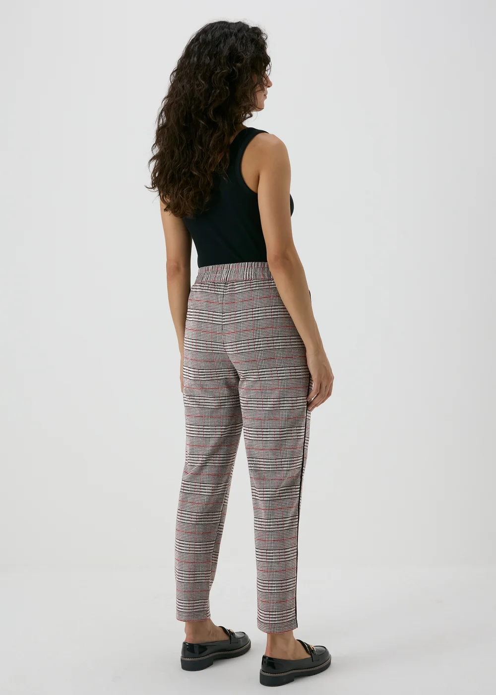 Red Check Tapered Joggers - 8 Image 2