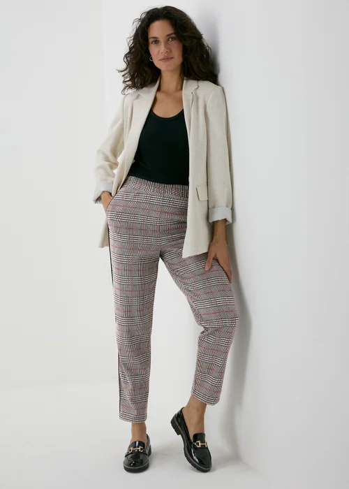 Red Check Tapered Joggers - 8 Image 4