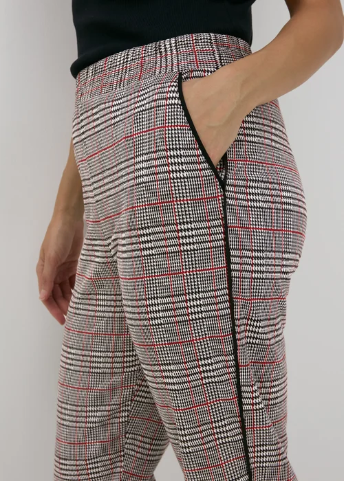 Red Check Tapered Joggers - 8 Image 3