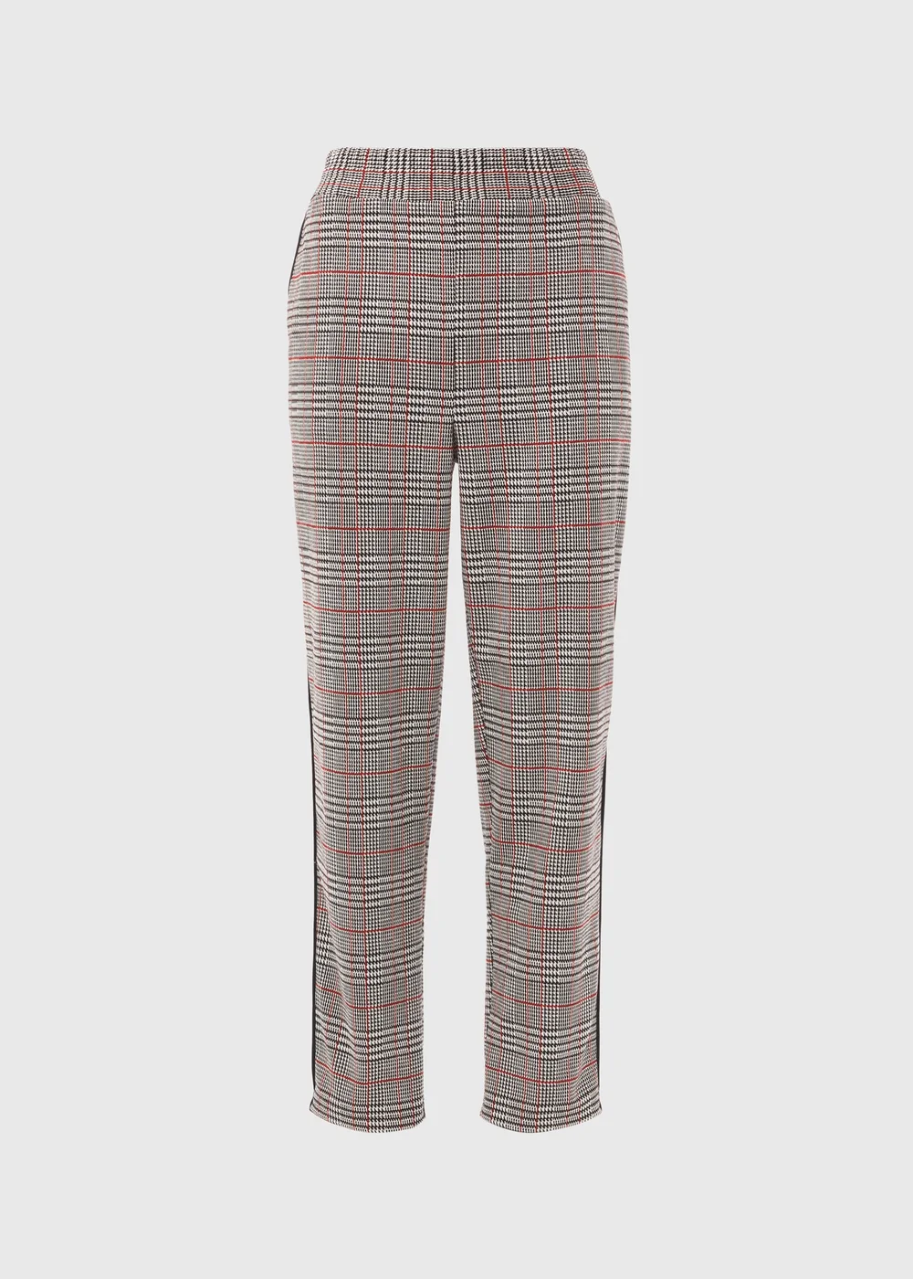 Red Check Tapered Joggers - 8 Image 5