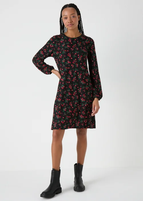 Black Floral Mini Dress - 8 Image 1