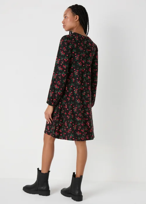 Black Floral Mini Dress - 8 Image 2