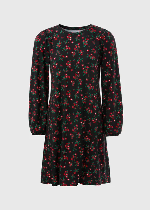 Black Floral Mini Dress - 8 Image 4