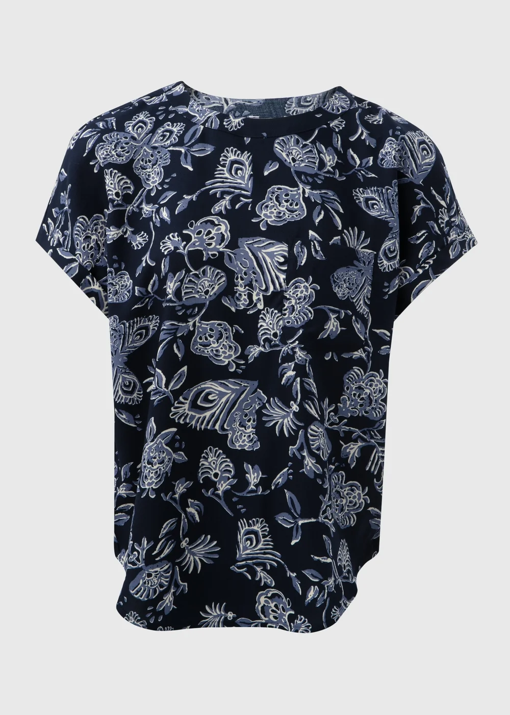 Papaya Petite Navy Paisley Pocket Detail Box Top - 6 Image 1