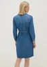 Blue Mid Wash Denim Shirt Dress - Size 8 Image 2