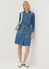 Blue Mid Wash Denim Shirt Dress - Size 8 Image 3