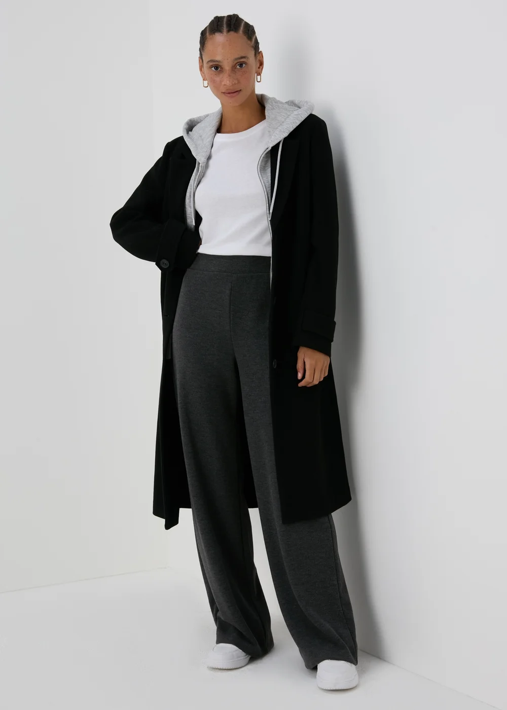 Grey Co Ord Soft Touch Wide Leg Trousers - 8 Image 4