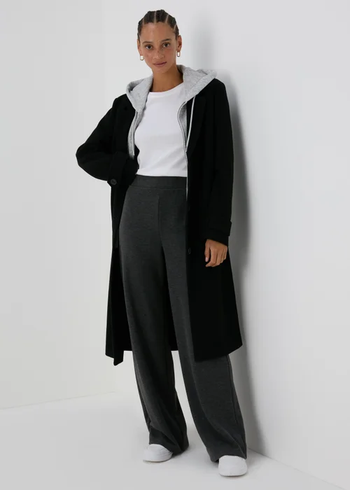 Grey Co Ord Soft Touch Wide Leg Trousers - 8 Image 4