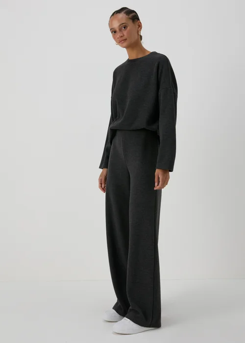 Grey Co Ord Soft Touch Wide Leg Trousers - 8 Image 1