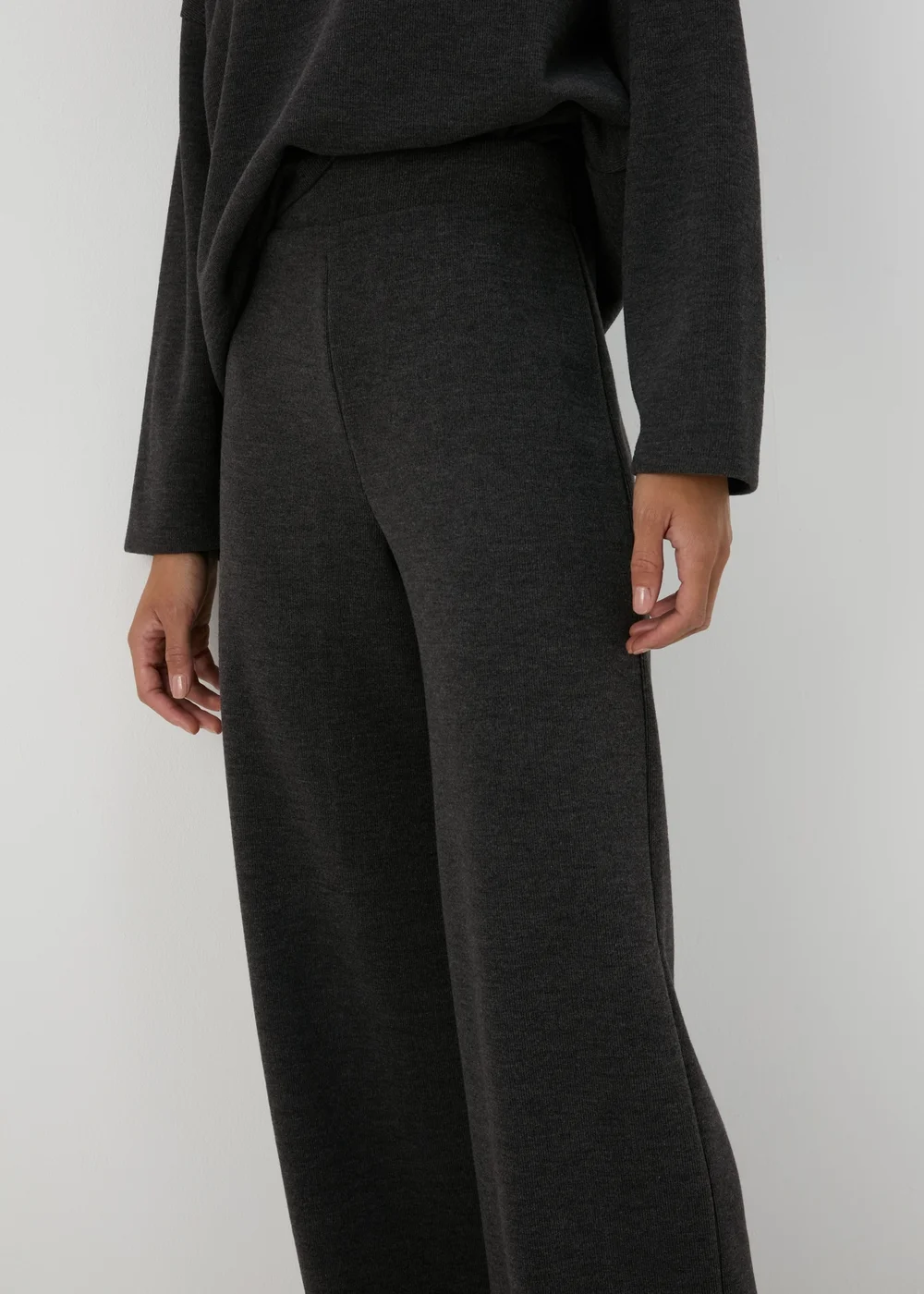 Grey Co Ord Soft Touch Wide Leg Trousers - 8 Image 3