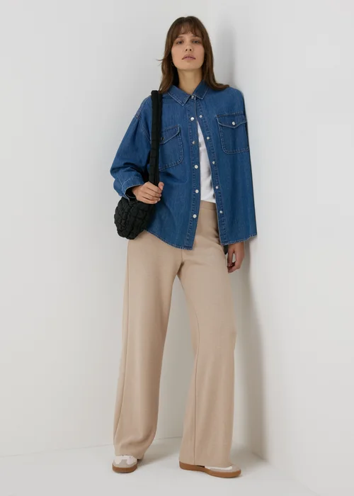 Cream Co Ord Soft Touch Wide Leg Trousers - 8 Image 4