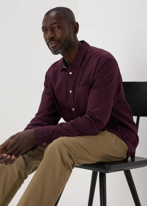 Lincoln Burgundy Brushed Shirt - S Image 4