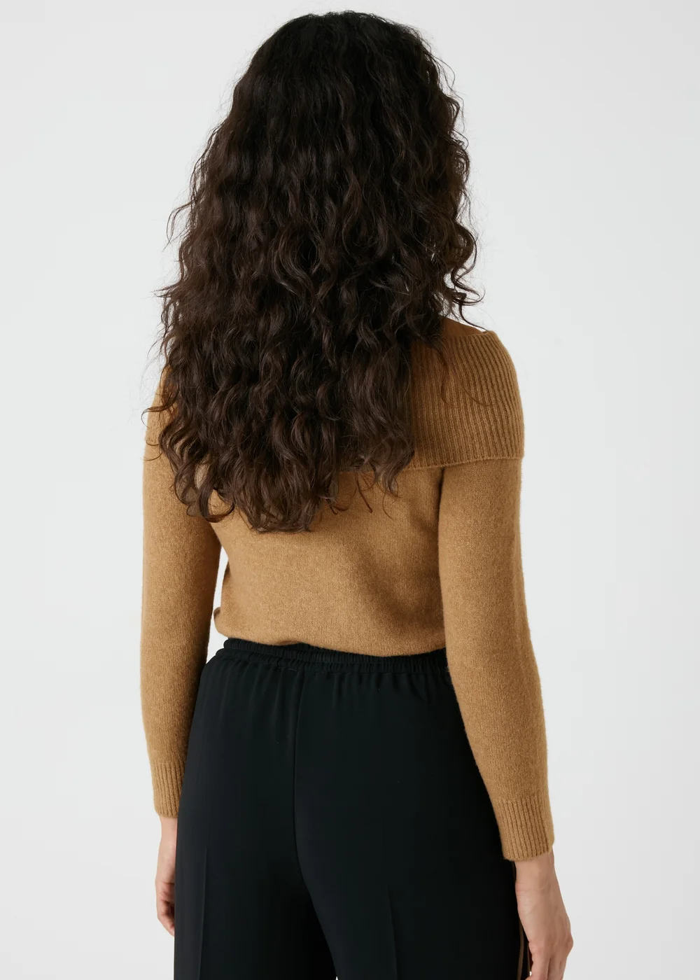 Et Vous Camel Bardot Knitted Jumper - S Image 2